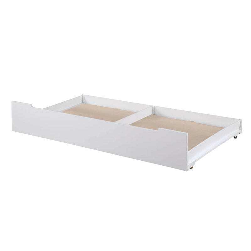 Lit tente pour enfant taille simple en bois synthétique avec lit gigogne, design minimaliste et rangement, gain de place, pour chambre d'enfant