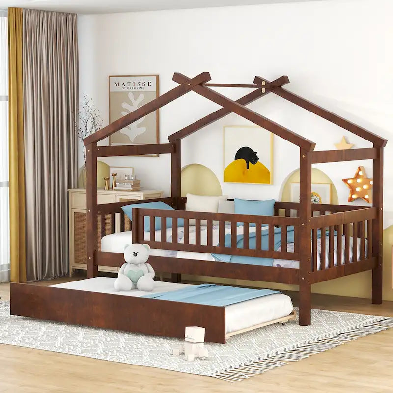 Lit cabane simple Twin avec lit gigogne
