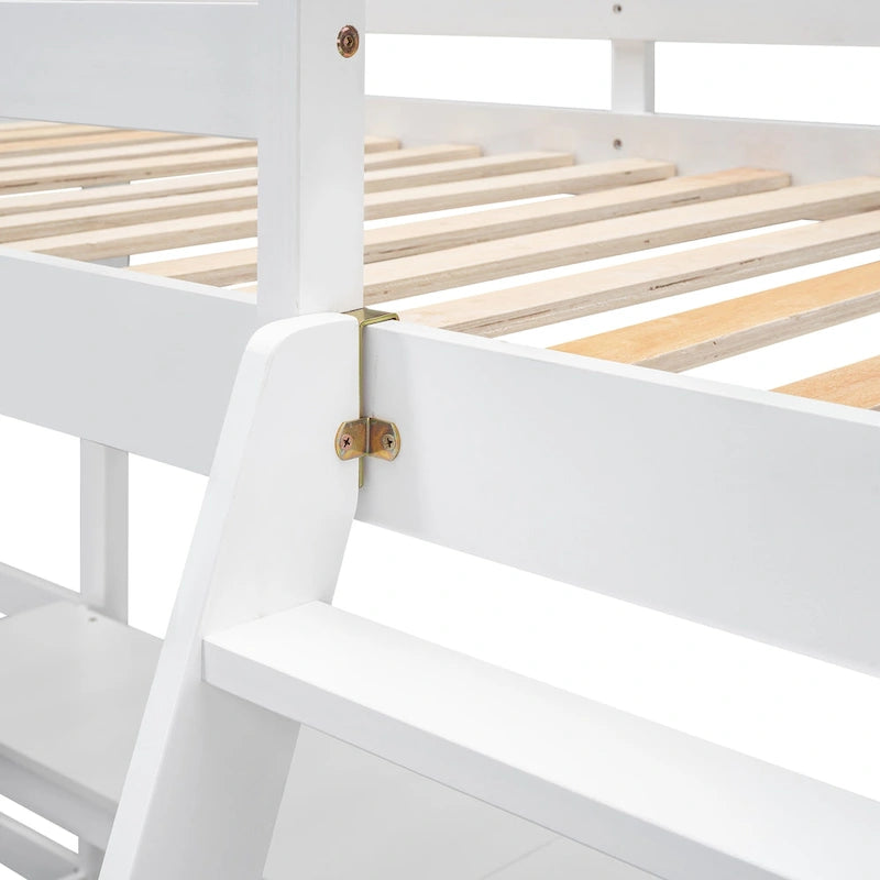 Lit mezzanine en L pour deux personnes avec bureaux