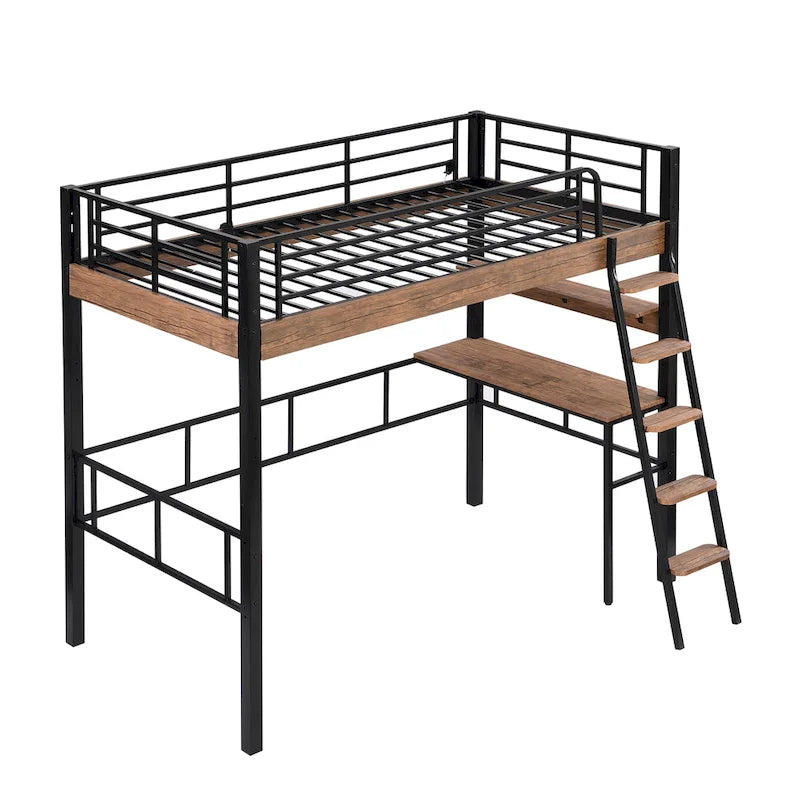 Lit mezzanine une place avec bureau