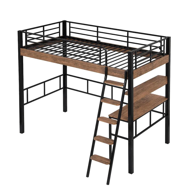 Lit mezzanine une place avec bureau