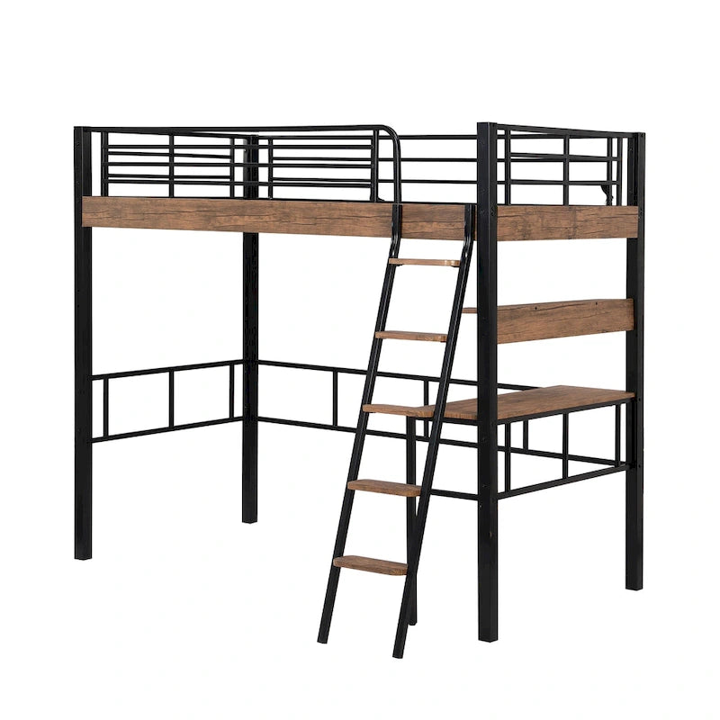 Lit mezzanine une place avec bureau