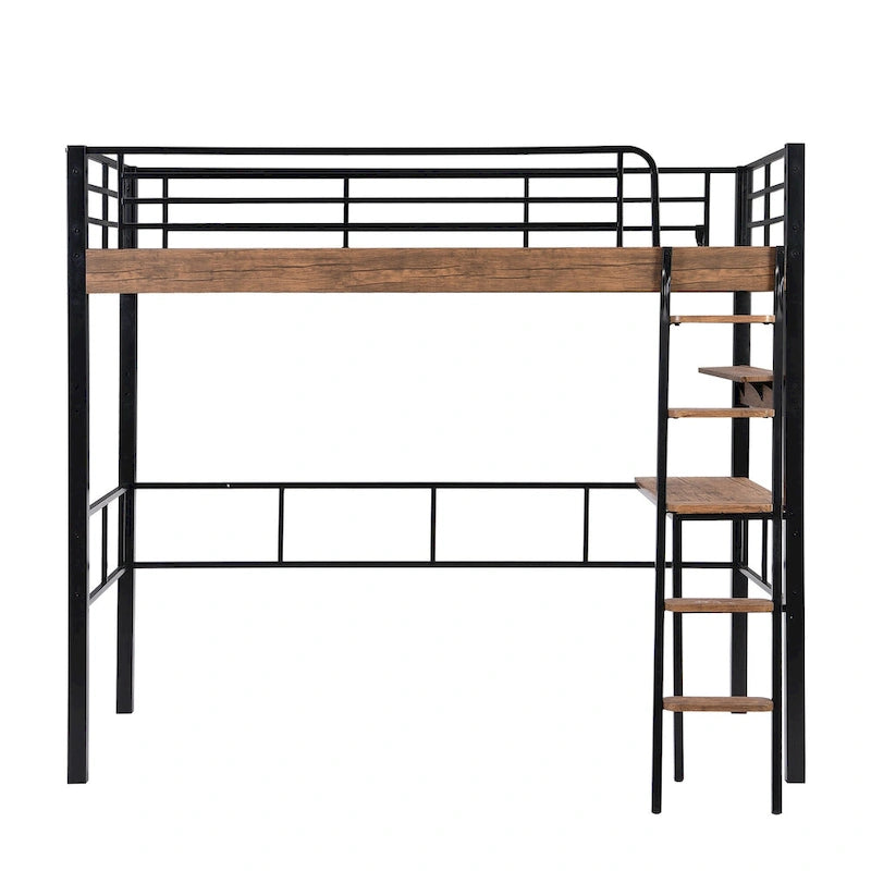 Lit mezzanine une place avec bureau