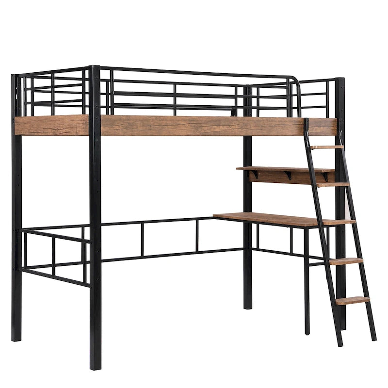 Lit mezzanine une place avec bureau