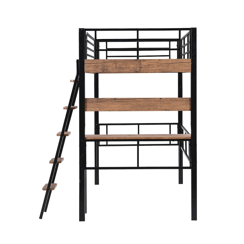 Lit mezzanine une place avec bureau
