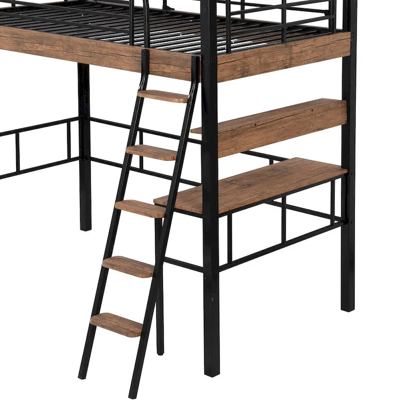 Lit mezzanine une place avec bureau