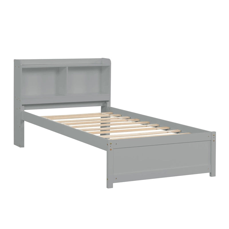 Lit plateforme en bois avec lit gigogne, lit de rangement avec tête de lit bibliothèque, lit capitaine, sommier à lattes, pas besoin de sommier tapissier