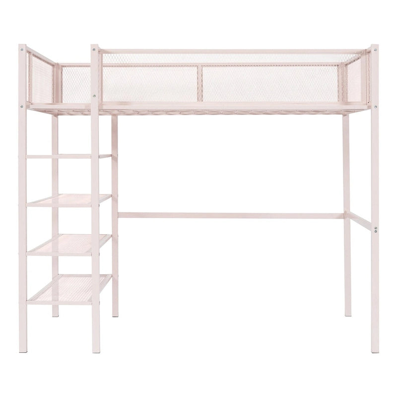 Lit mezzanine multifonctionnel style moderne pour lit une place avec rangement