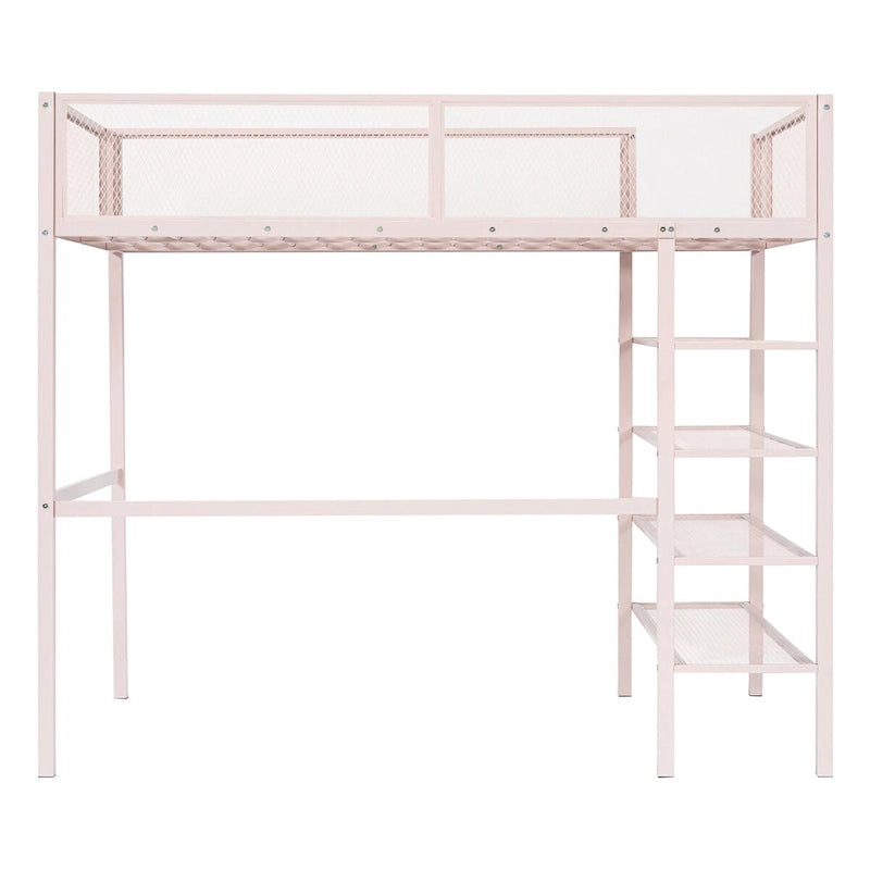 Lit mezzanine multifonctionnel style moderne pour lit une place avec rangement
