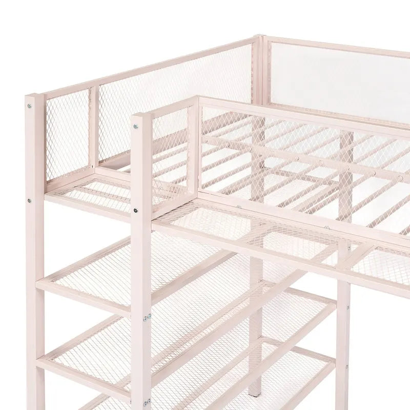 Lit mezzanine multifonctionnel style moderne pour lit une place avec rangement